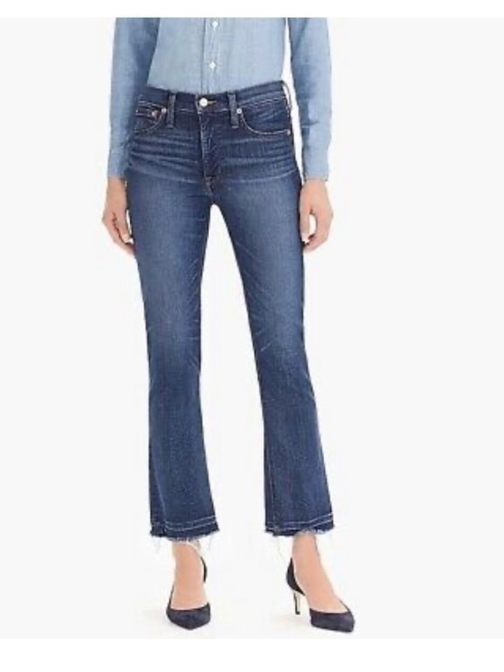 JCrew Billie Demi Boot Crop with Unfinished hem